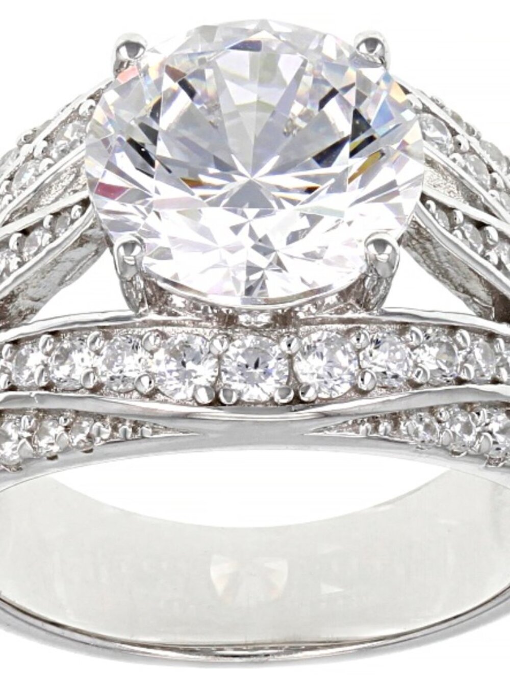 Bella Luce Rhodium Plated Center Design Ring 9.32ctw. Size 10
